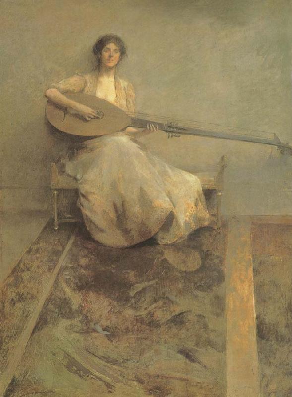 Thomas Wilmer Dewing Girl with Lute France oil painting art